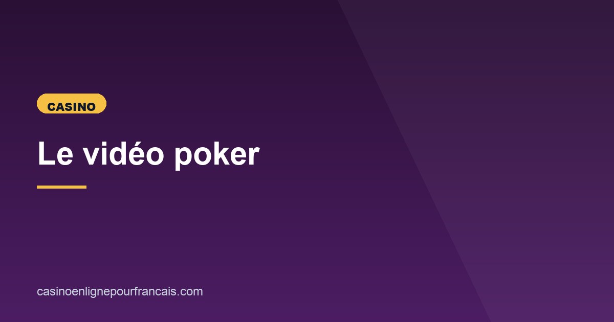 Illustration de l'article consacré au vidéo poker